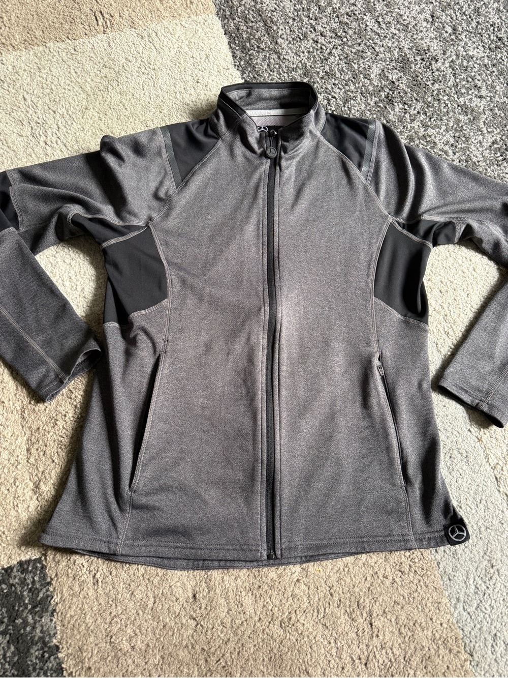 Mercedes Benz Women’s Gray & Black Full-Zip Light Track Active Medium Jacket